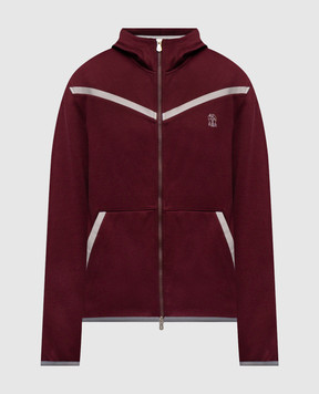 Brunello Cucinelli Burgundy sports jacket with emblem MM8433376G