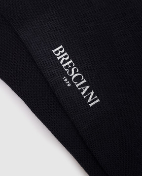 Bresciani Navy blue socks with geometric pattern MC014IN0014BR