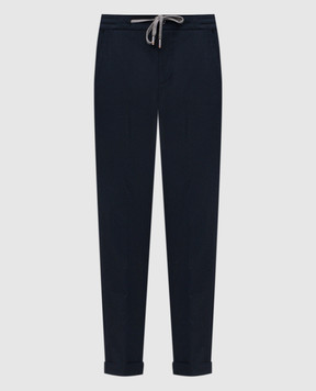 Marco Pescarolo Blue cashmere and silk pants CARACCIOLO5324