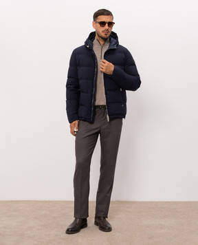 Stefano Ricci Grey wool trousers with logo patch M8T63B0050T989U