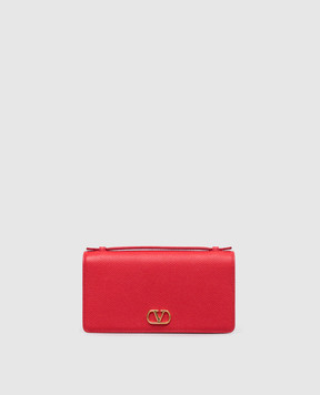 Valentino Red leather clutch VLogo 9W2P0AU1SNP
