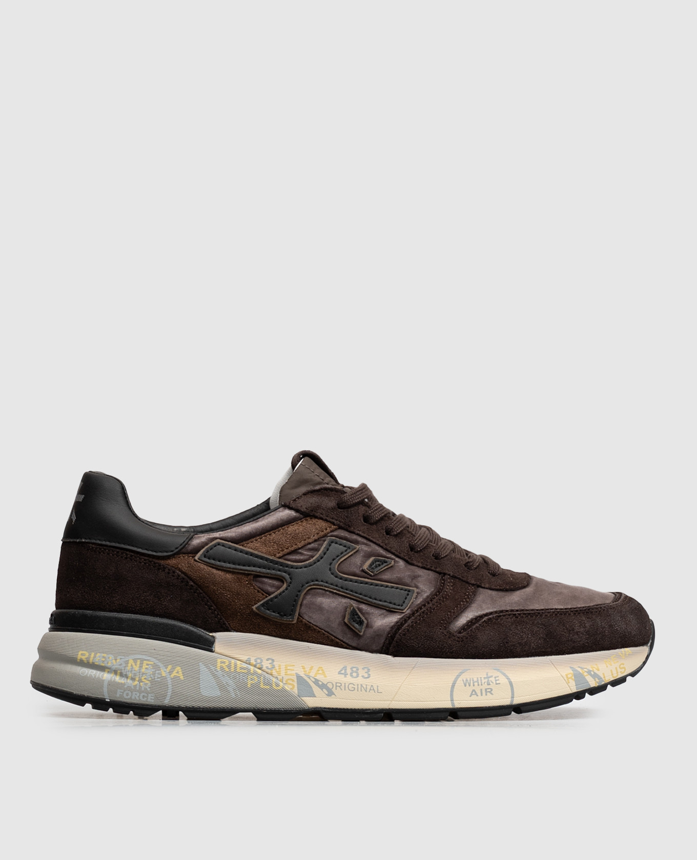 Mick brown combination sneakers with vintage effect