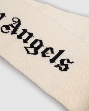 Palm Angels White insulated socks with contrasting logo PWRA007R24FAB001