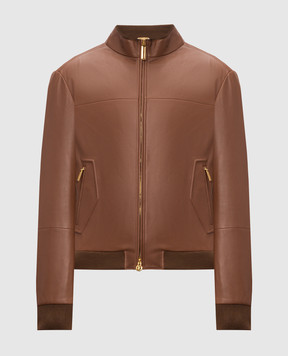 Stefano Ricci Brown leather jacket M7J6300250NPSTR6