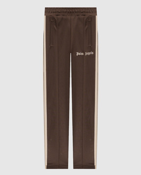 Palm Angels Brown sweatpants with logo embroidery PAMCJ002FB001