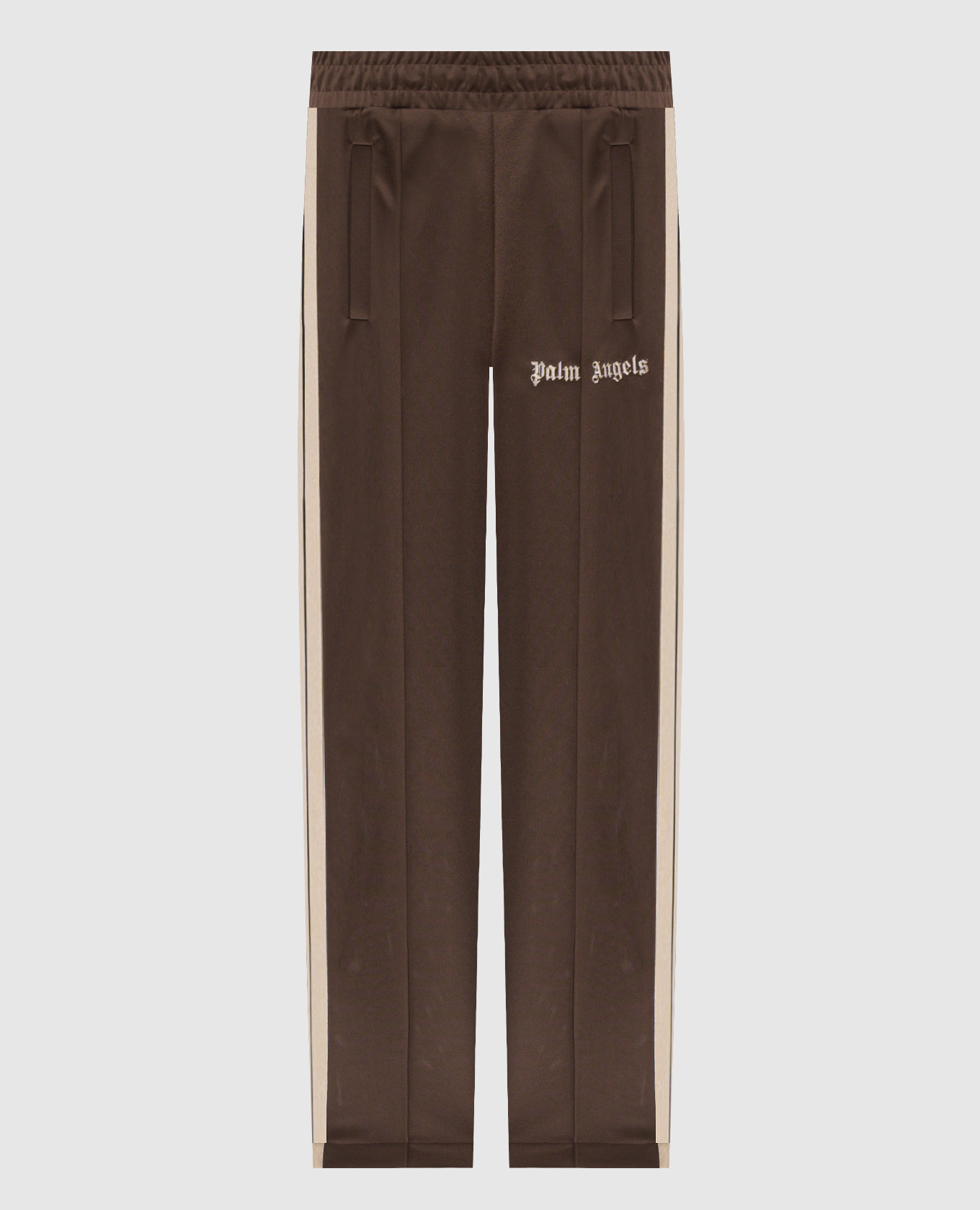 Brown sweatpants with logo embroidery