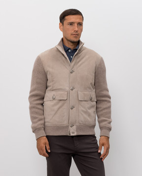Brunello Cucinelli Beige combination jacket MPCLF1955