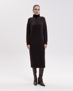 Max Mara Brown FRAGORE wool and cashmere midi dress MXMFRAGORE