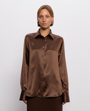 Ermanno Scervino Brown silk blouse D492K397NXE