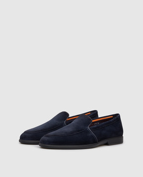 Santoni Blue suede loafers MGAG18829OOTSEAA