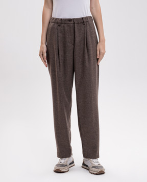 Marco Pescarolo Brown wool and cashmere pants ZEZAD5434