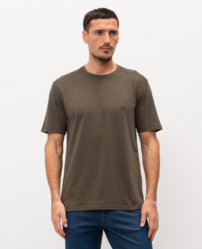 Stefano Ricci Khaki T-shirt with emblem MNH6104920803