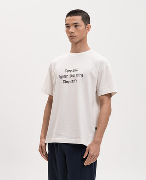 Palm Angels Statement T-shirt in ivory PMAA109S26JER005