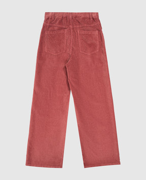 Brunello Cucinelli Children's burgundy corduroy pants with monil chain BB092P650B