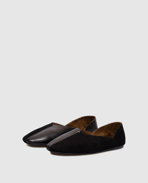 Khaite Jane black leather ballet flats F40581051