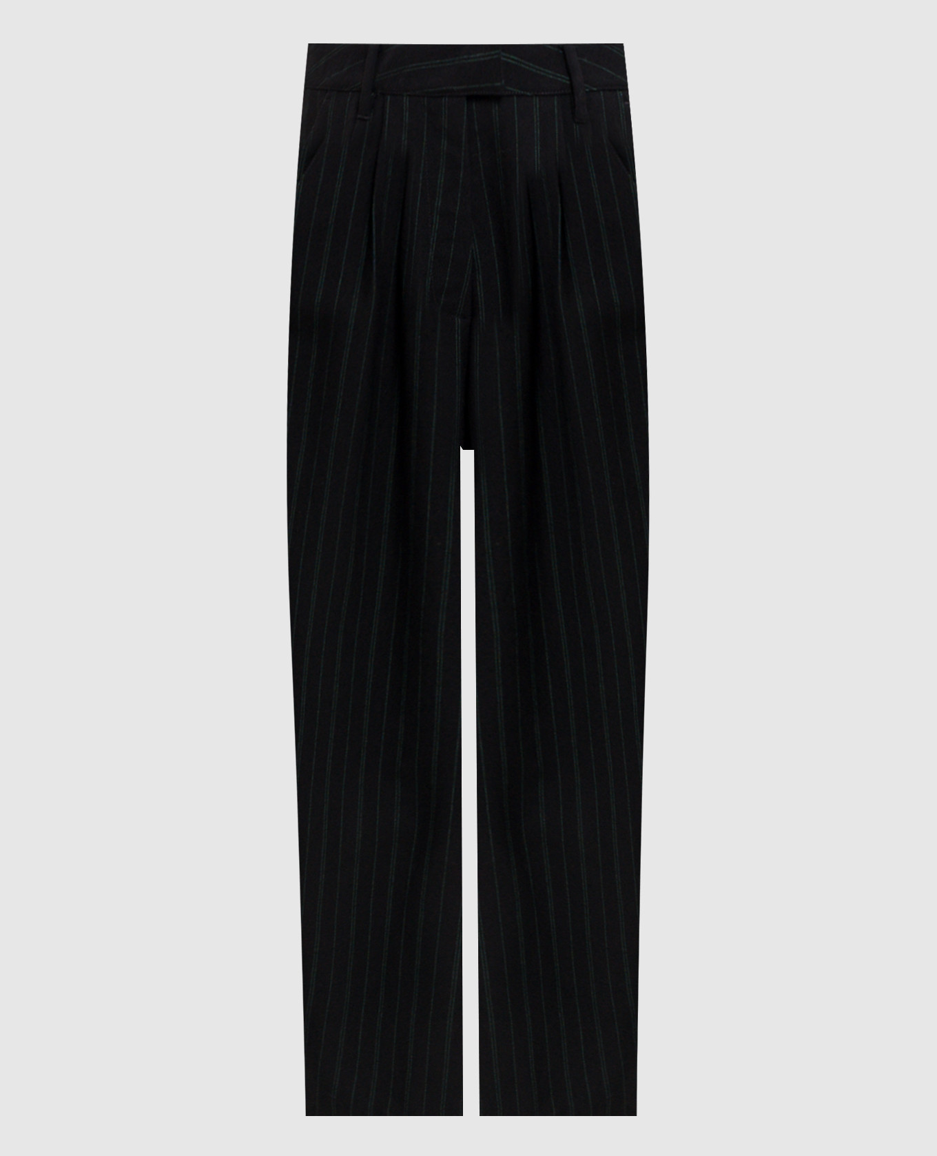 Pantaloni di lana a righe nere