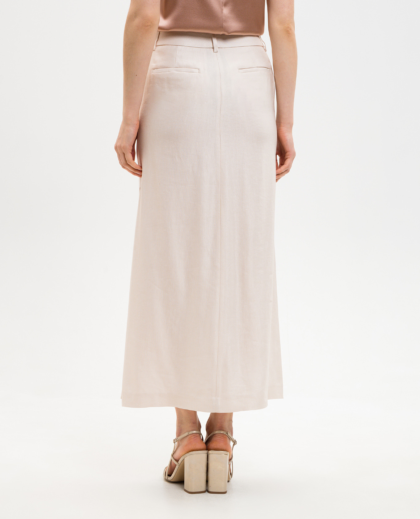 Beige midi skirt with linen Peserico 4