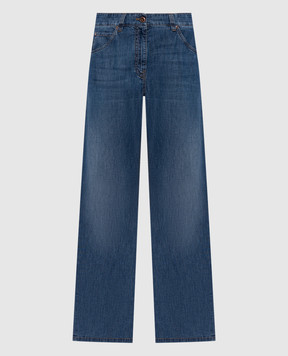 Brunello Cucinelli Blue jeans with logo patch MH192P4039