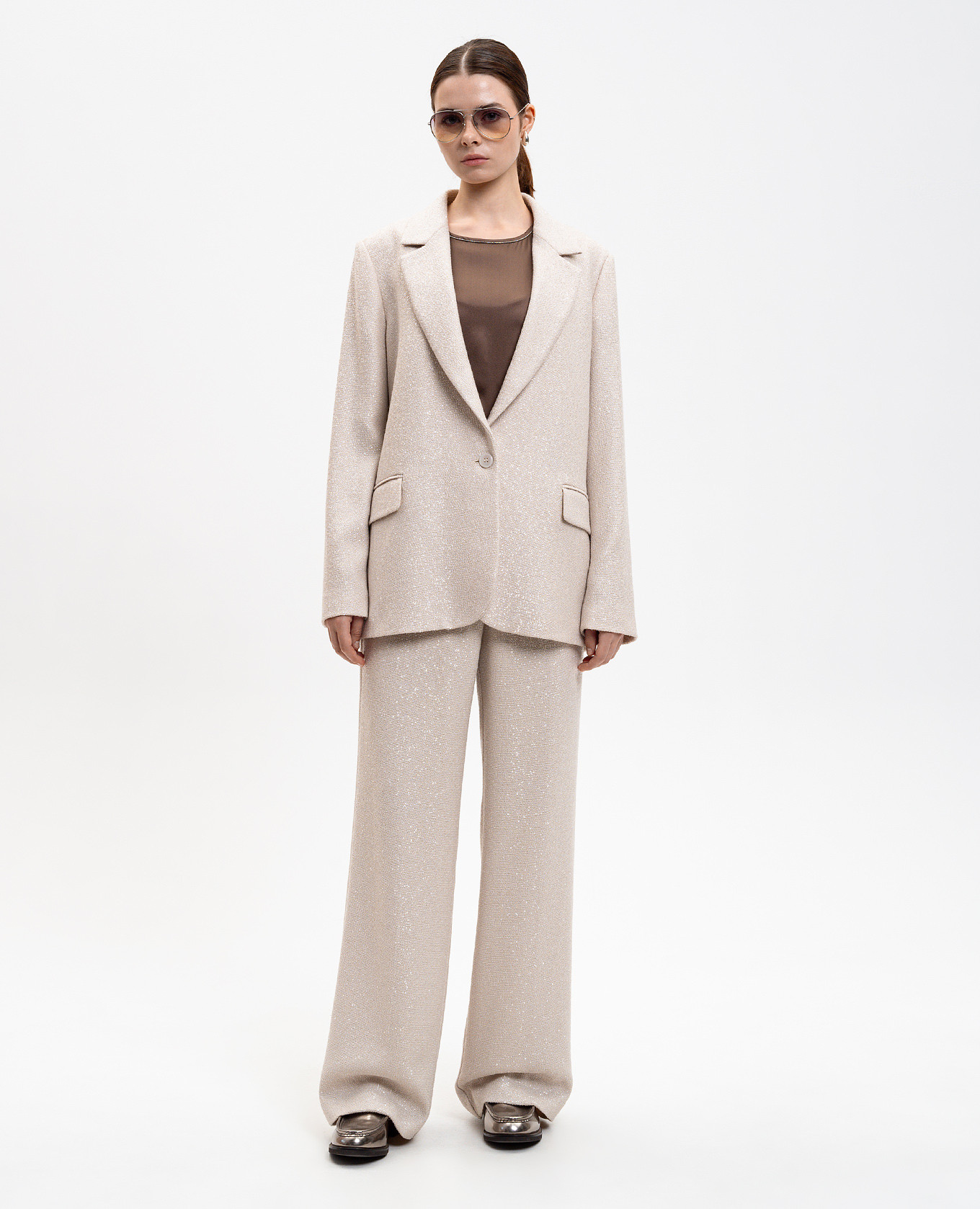 Beige wool pants Peserico 2