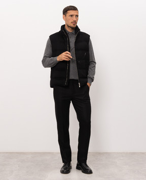 Enrico Mandelli Black wool and cashmere pants GYMP015804