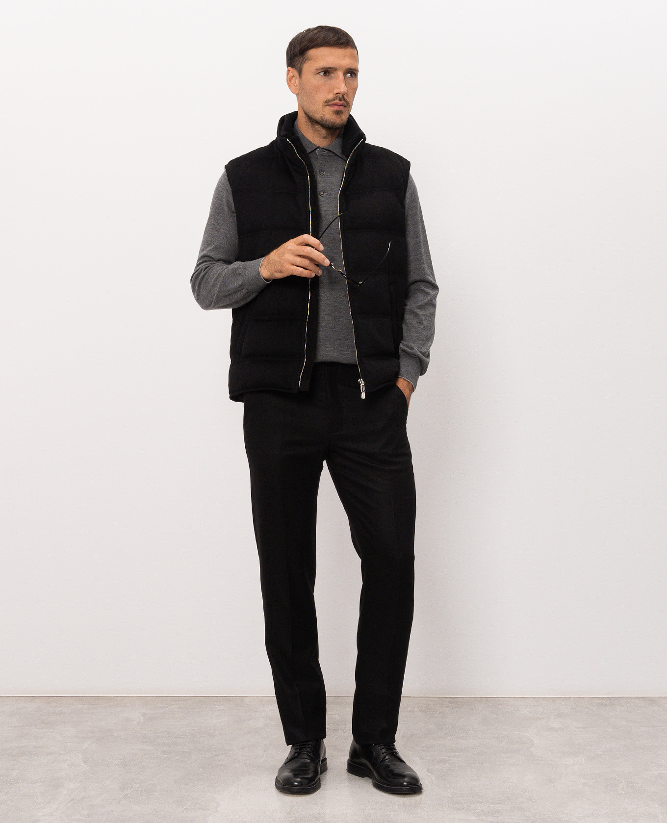 Black wool and cashmere pants Enrico Mandelli 2