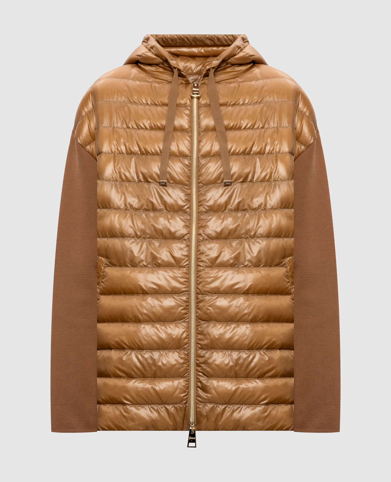 

Brown hooded combination jacket Herno