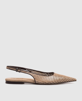 Brunello Cucinelli Brown suede slingbacks MZDVC3179