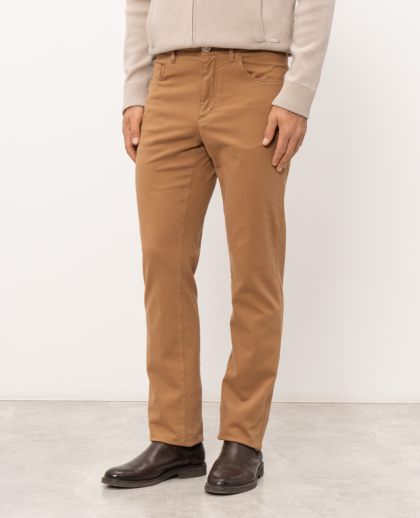 Brown pants with textured emblem Stefano Ricci 3