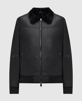 Cashmere&Whiskey Black leather jacket 232675S78338