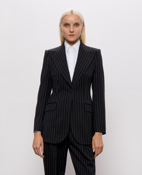 Dolce&Gabbana Black striped wool jacket F29QGTFRZAT