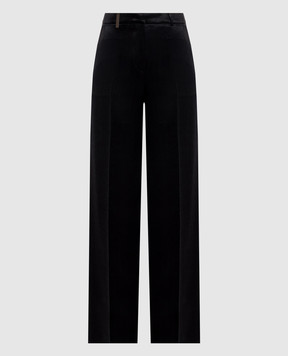 Peserico Black pants with brand patch A0406701819