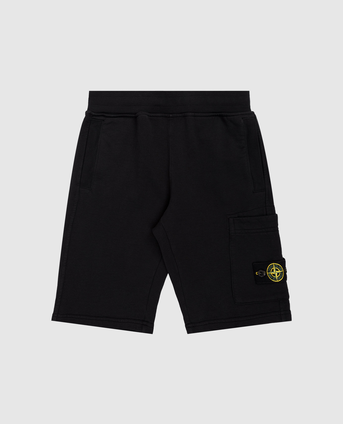 

Children's black shorts with logo Stone Island