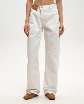 JW Anderson White jeans with logo patch DT0127PG1933