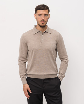 ISAIA Beige wool polo shirt MG8014YP005