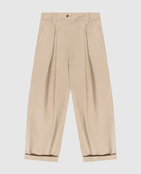 Moncler ENFANT Children's beige pants with logo L19542A00003598QH810