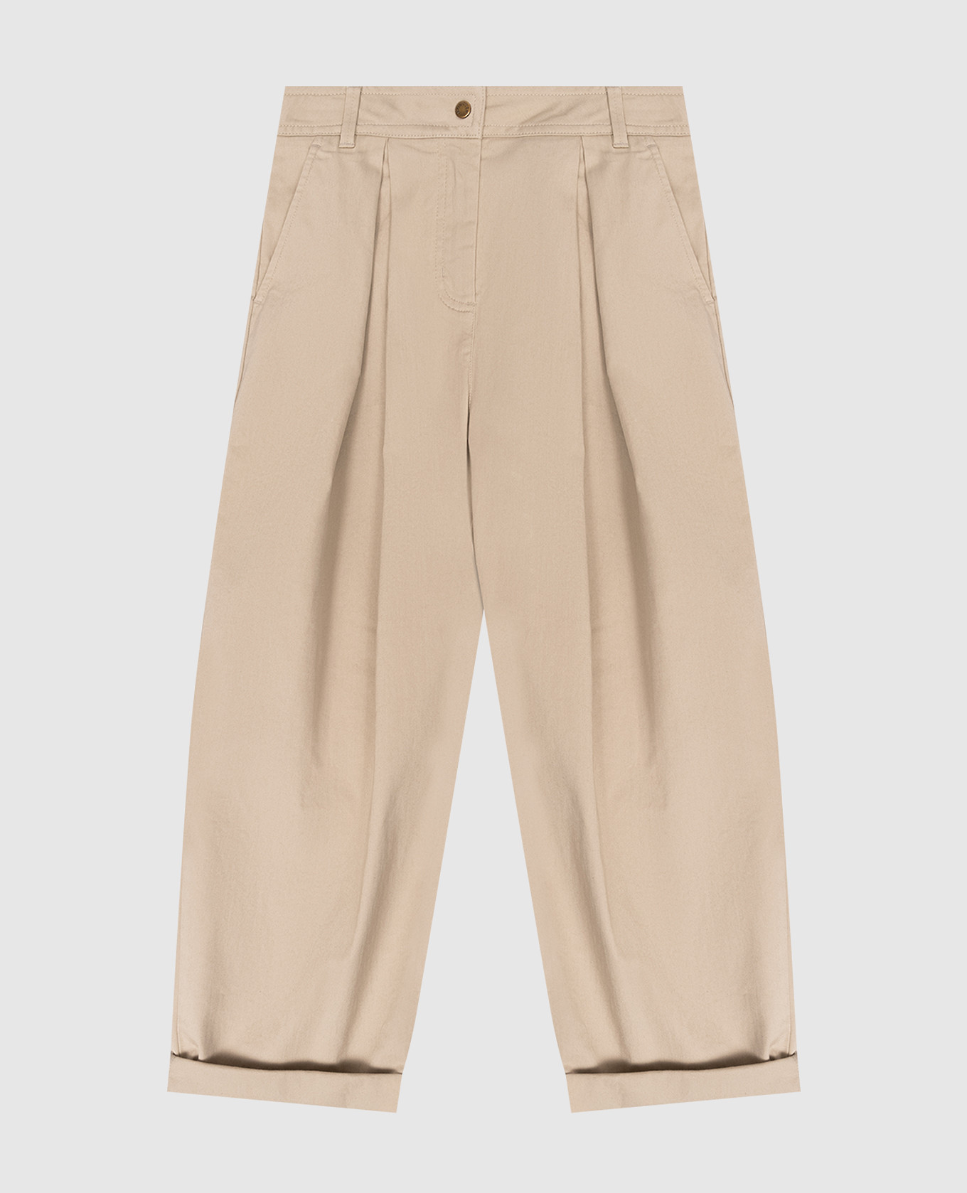 Children's beige pants with logo Moncler ENFANT