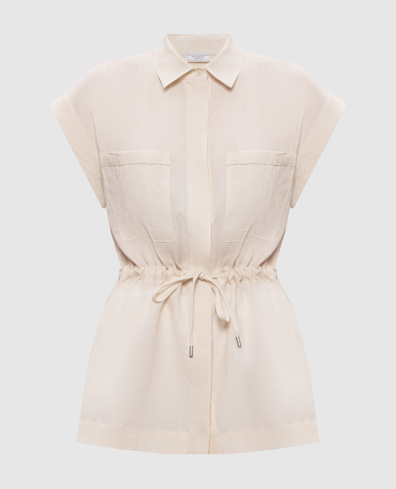 

Beige linen shirt with monil chain Peserico