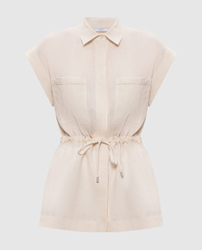 Peserico Beige linen shirt with monil chain S0631902600
