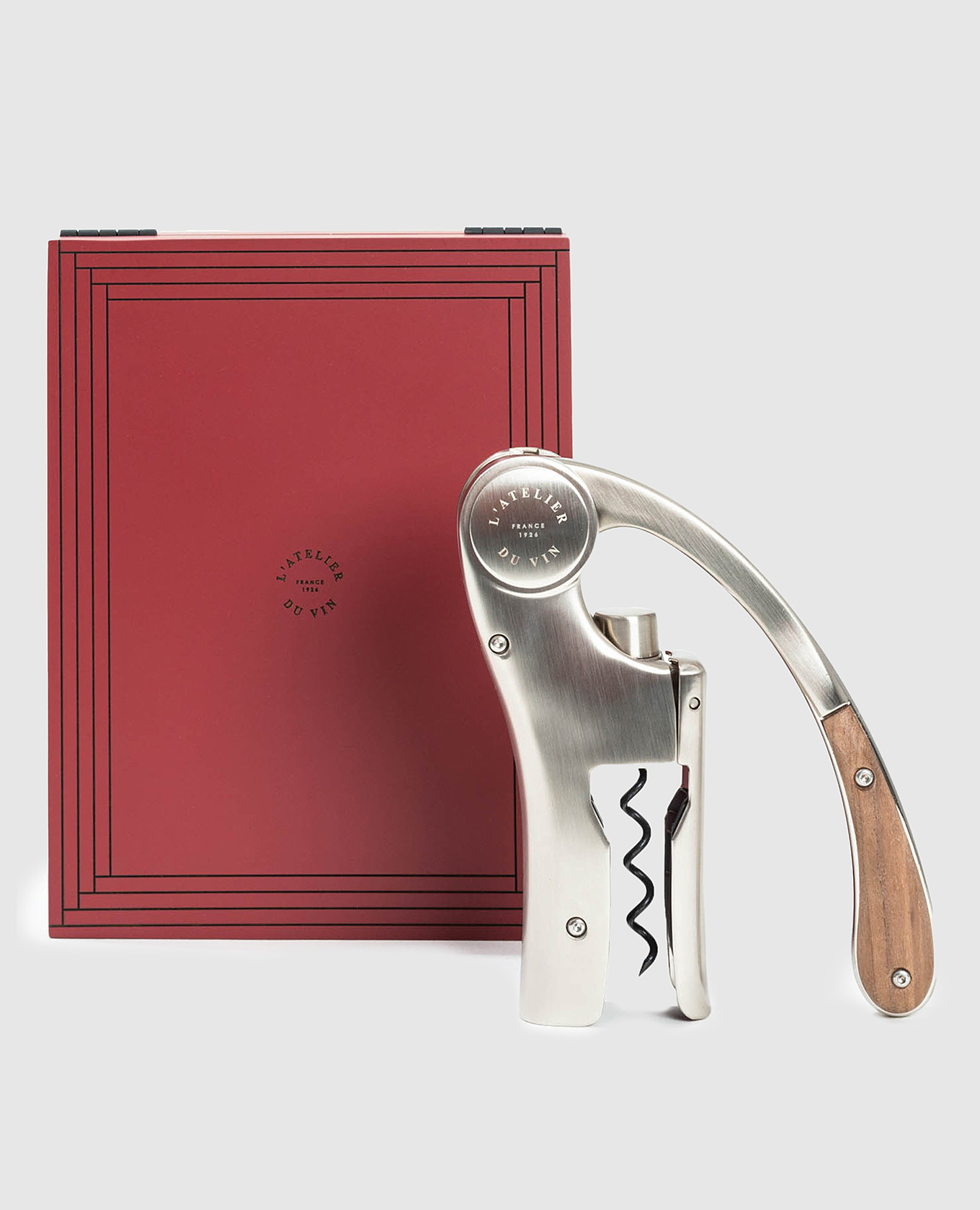 

Oeno Motion Trésor vertical corkscrew with wooden branded case L`atelier du vin, Red