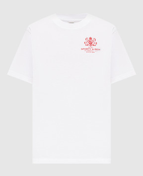 Sporty & Rich White T-shirt with SR Hotel print TO11985276WH01