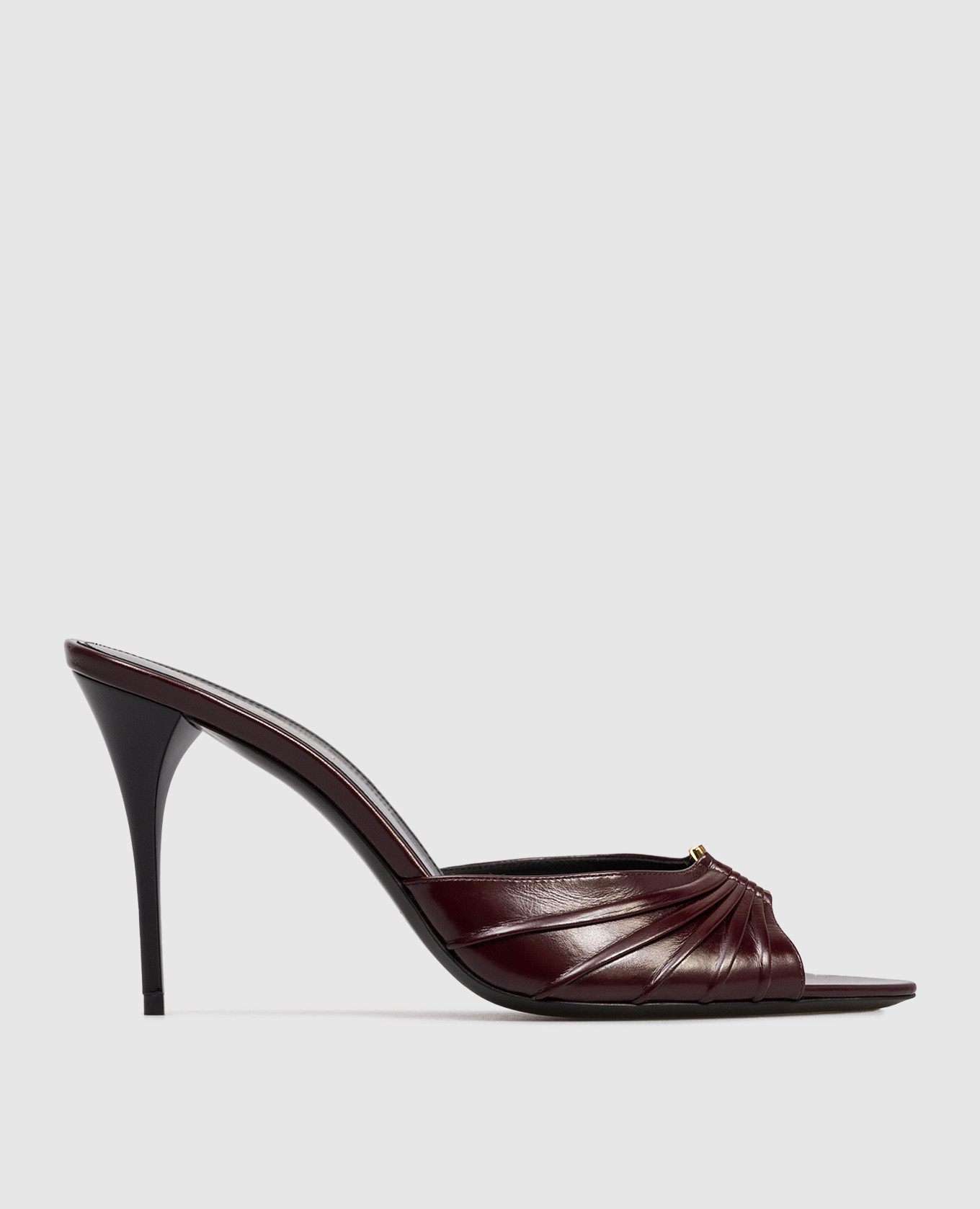 

Burgundy leather mules Babylone Saint Laurent