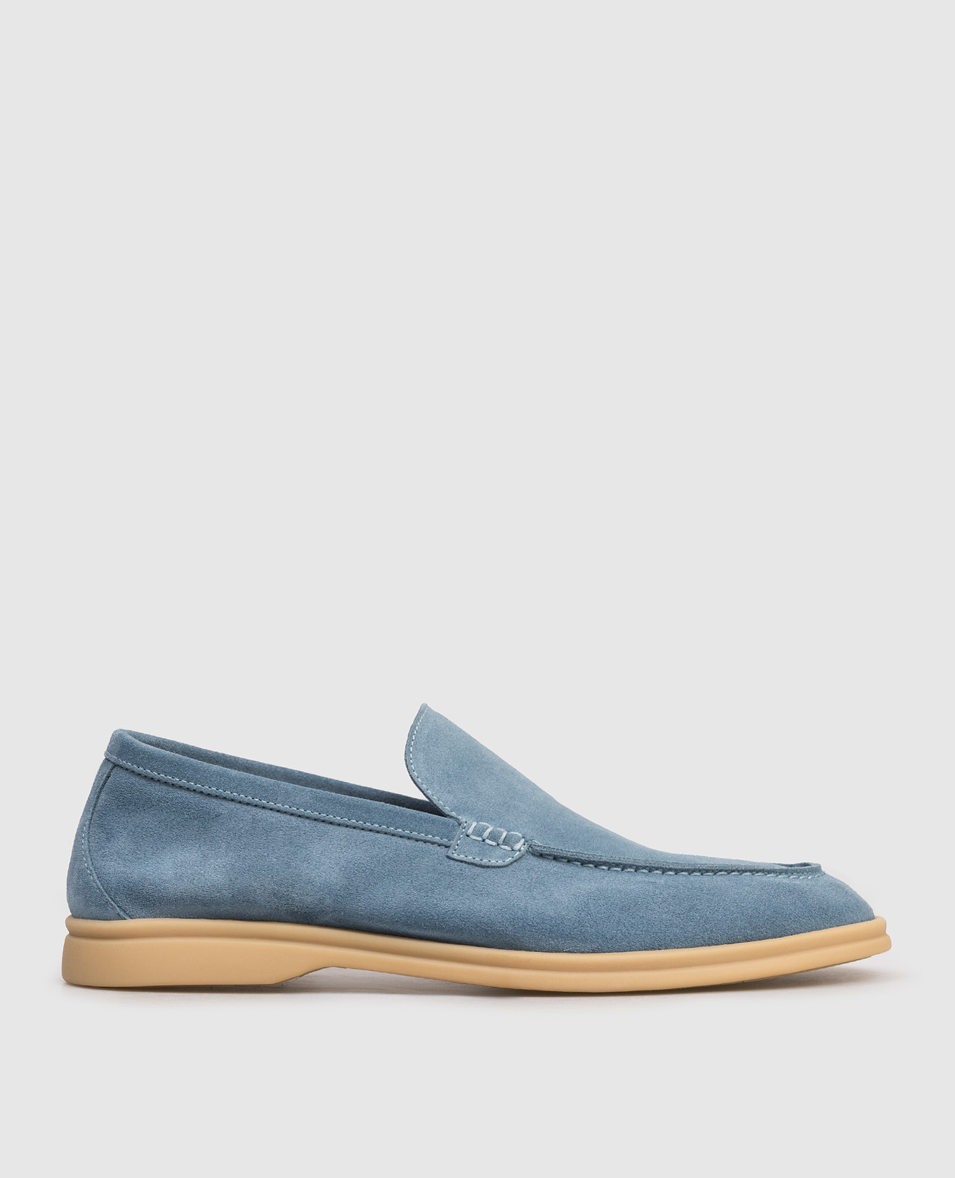 Blue suede loafers