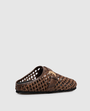 Twinset Brown braided mules 261TGT036