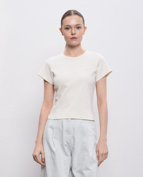 Juun.j Ivory T-shirt with logo patch JW6242W000