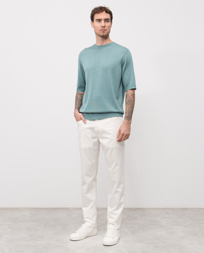 ISAIA Green silk T-shirt MG8260Y0470