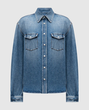 Givenchy Blue denim shirt with logo BM616V5YD3