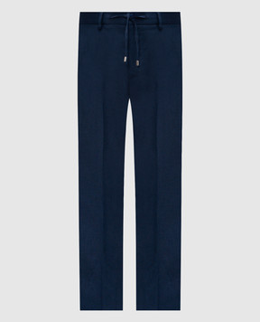 Stefano Ricci Blue linen pants M1T80A0003L0005Q