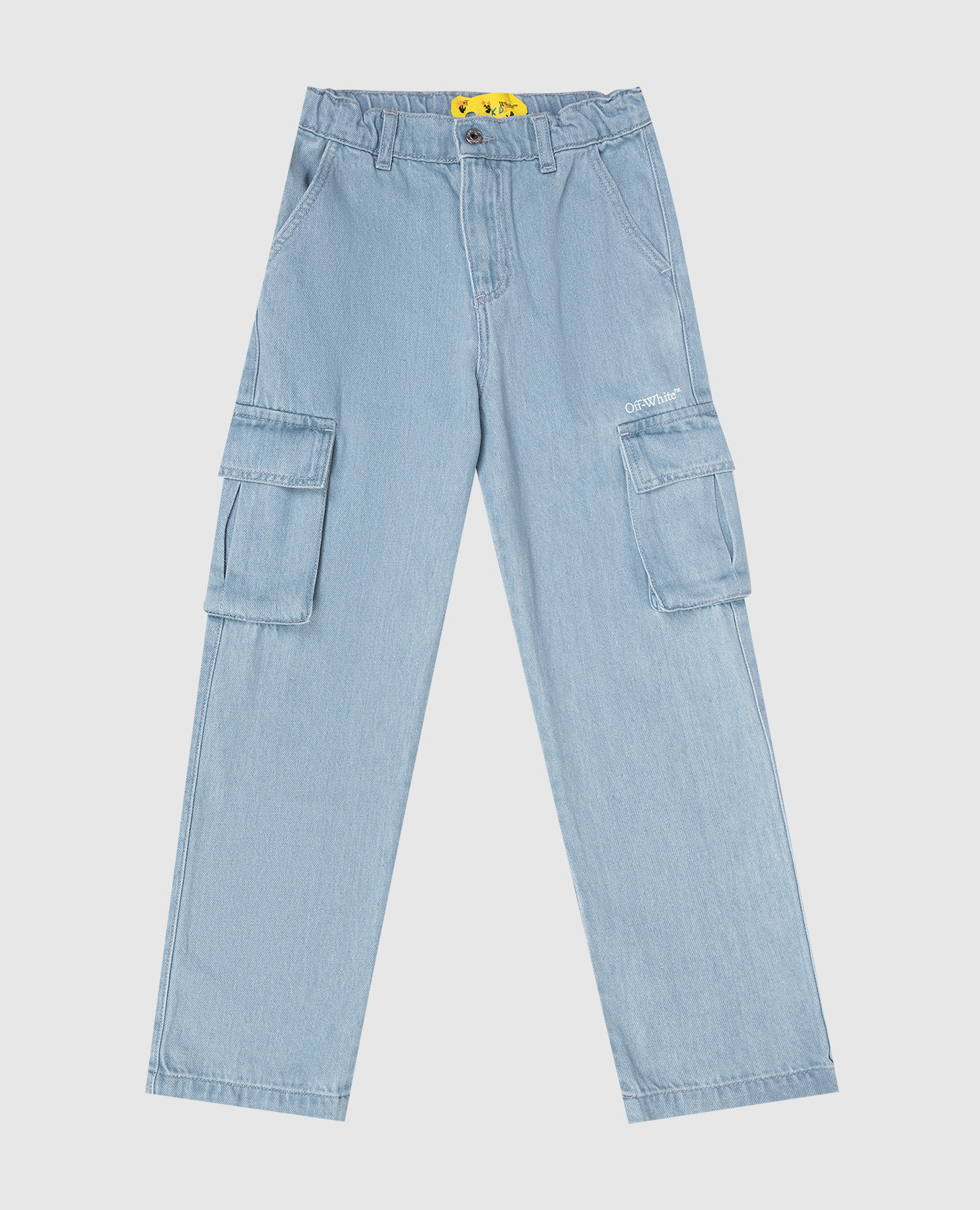 

Kids' blue cargo jeans with logo patch Off-White, Light blue