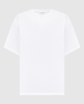 Saint Laurent White T-shirt with embroidered monogram logo 862769Y38AK