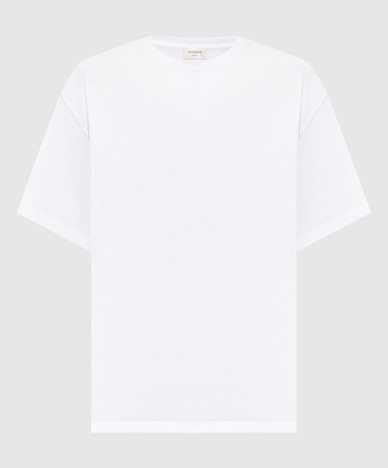 White T-shirt with embroidered monogram logo